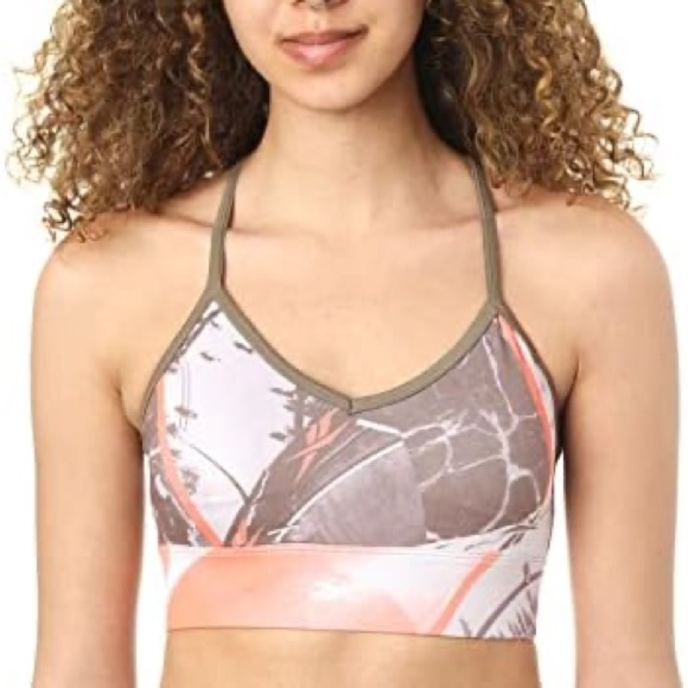 Reebok Workout Ready AOP marble print sports bra - Picture 1 of 10